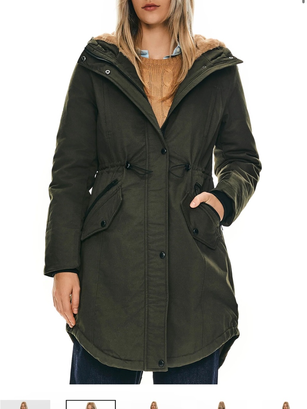 Army Green Women's fleece lined Hooded Parka Jacket - Orolay